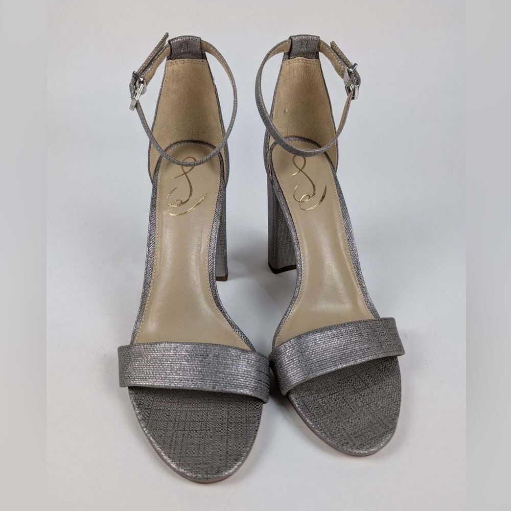 Sam Edelman Yaro Heels Women's Pewter Metallic Sandal - size 9